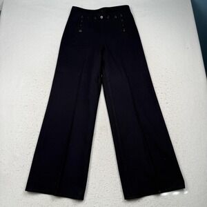 US Navy Dress Pants Mens 30x31 Blue Button Wool Sailor Uniform High Waist